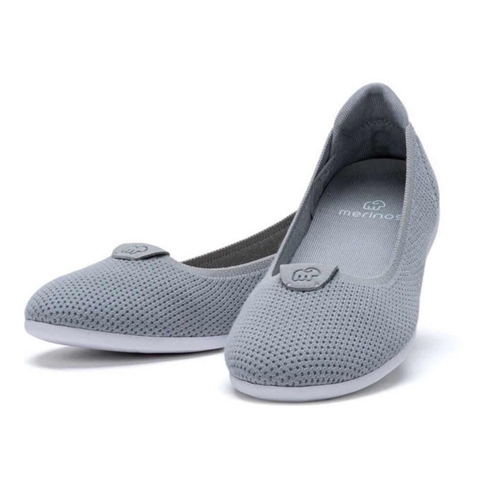 Merinos Flats In Stone Grey Compact Lightweight Women's Size 7.5